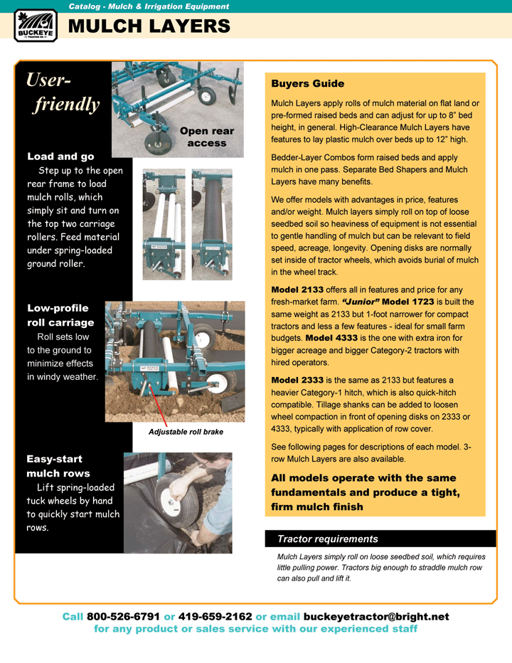 Buckeye Tractor Online Catalog Page 0503 Mulch Layers